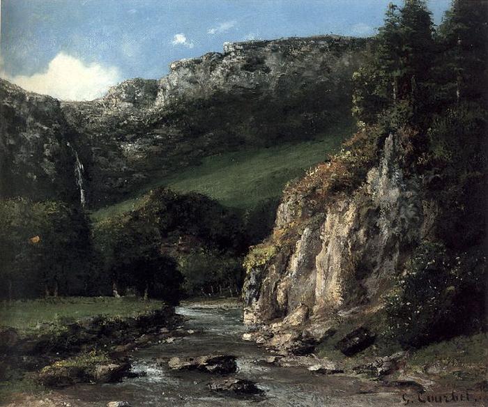 Gustave Courbet Stream in the Jura Mountains France oil painting art